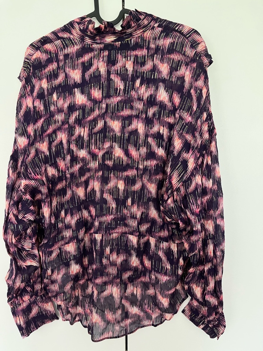 $525 IRO Tchami ruffled printed fil coupé georgette blouse NWT Size FR 34 / US 2 - Picture 10 of 16